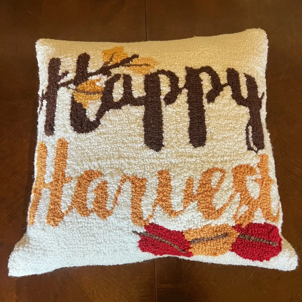 LOT OF 3 Throw Accent Pillows Fall Happy Harvest Bloomingville Autumn Down Decor